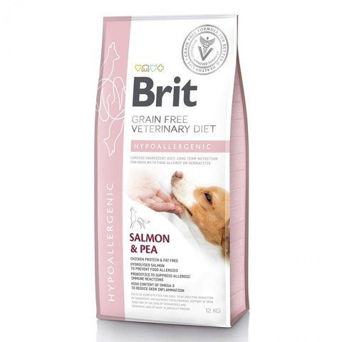 Корм сухий Brit Grain Free VetDiet Dog Hypoallergenic для собак з харчовою алергією з лососем горохом і гречкою 12 кг 1111151949 фото