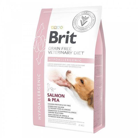 Корм сухий Brit Grain Free VetDiet Dog Hypoallergenic для собак при харчовій алергії з лососем горохом і гречкою 2 кг 1111151950 фото